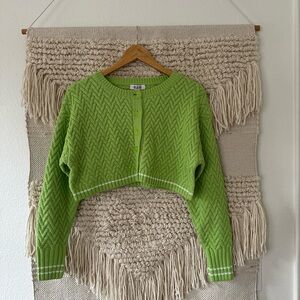 NWT: 525 Lattice Cable Tipped Cardigan